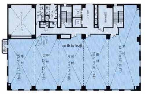 函館市の函館ツインタワー（オフィス） 平面1