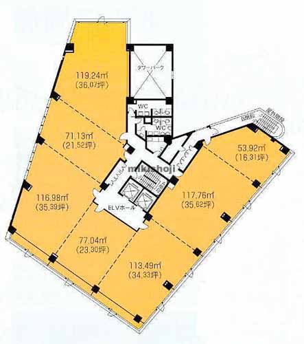 静岡フコク生命ビル 平面1