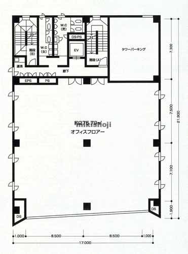 津市全域のＨＯＷＡビル津 平面1