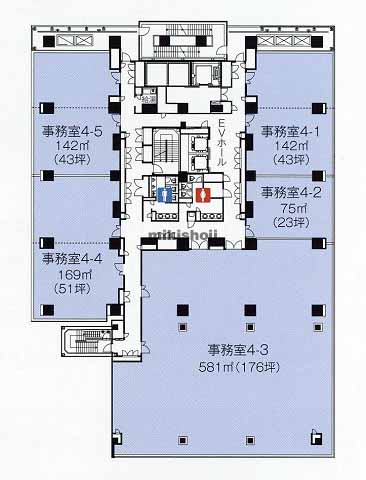 岐阜市全域の岐阜スカイウイング３７　（東棟） 平面1