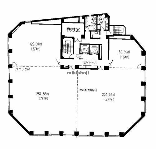 北浜～淡路町の高麗橋ウエストビル 平面1