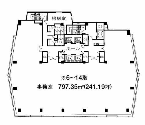 野村不動産四ツ橋ビル 平面1
