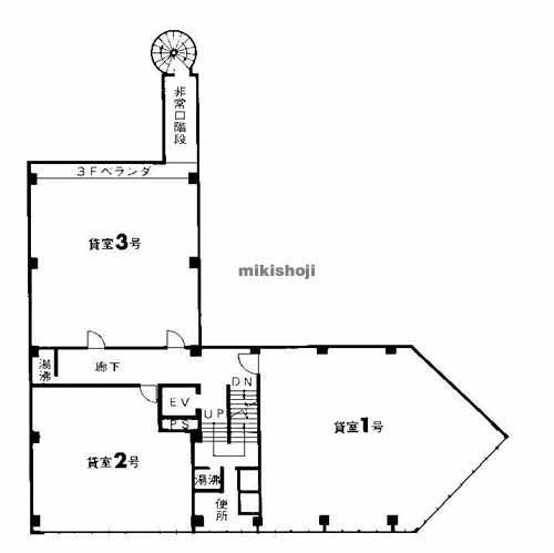 湊町・元町・難波中・日本橋・敷津のＳＡＫＩＭＯＴＯ　ＢＬＤＧ（旧　三協ビル） 平面1