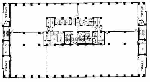 豊中市の住友商事千里ビル南館（住友ｺﾝﾋﾟｭｰﾀﾋﾞﾙﾃﾞｨﾝｸﾞ) 平面1