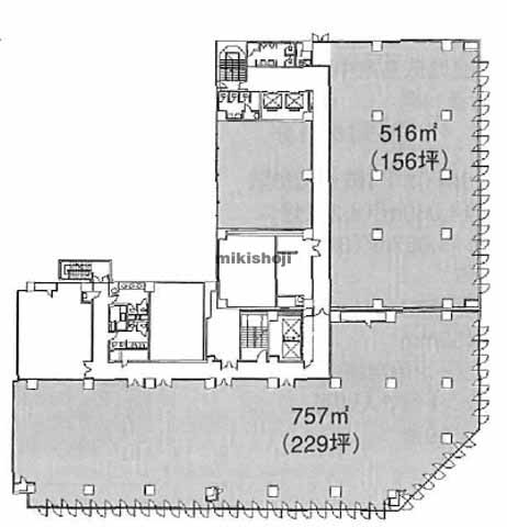 日本生命岡山第二ビル新館 平面1