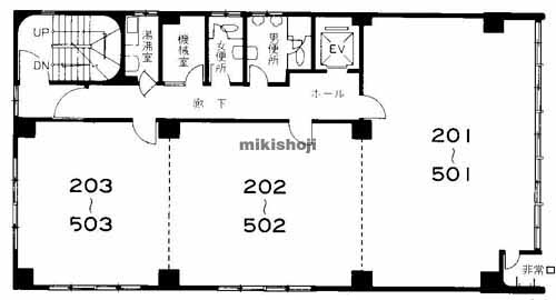 小野柄通・御幸通・磯上通の大同ビル 平面1