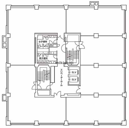 高松市の日進高松ビル(旧:高松第一生命ビルディング) 平面1