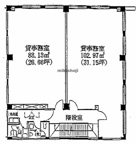福知山市のジブラルタ生命福知山ビル 平面1