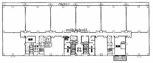岡山市のリットシティビル 平面1