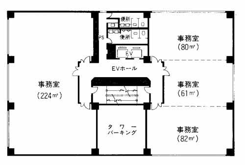 博多駅東・駅南のいちご博多駅東ビル 平面1