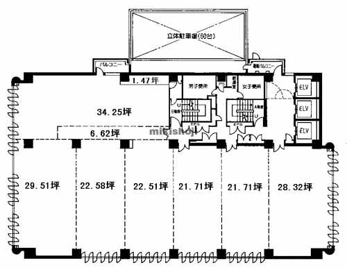 博多駅前・中央街の西鉄博多駅前ビル 平面1