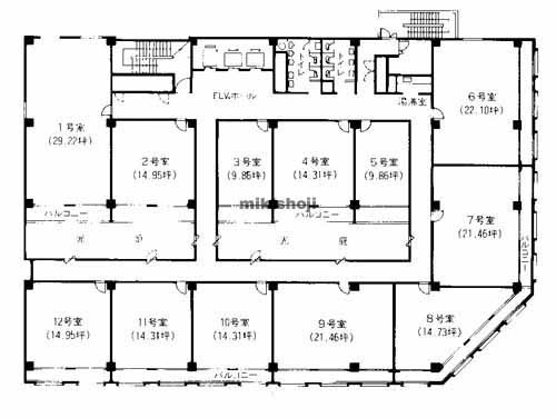 博多駅東・駅南の博多偕成ビル 平面1