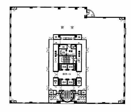 博多駅前・中央街の紙与博多ビル 平面1