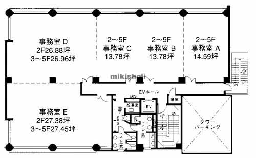 熊本市のヨネザワ熊本県庁前ビル 平面1
