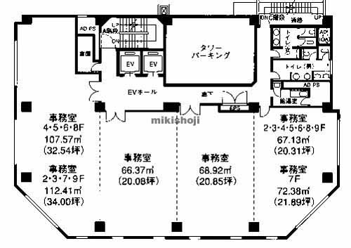 紙屋町地区のＣＯＩ広島紙屋町ビル 平面1