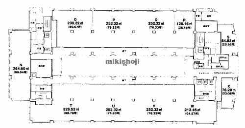 祇園・呉服町の下川端再開発ビル（ﾘﾊﾞﾚｲﾝｾﾝﾀｰﾋﾞﾙ ﾘﾊﾞﾚｲﾝｵﾌｨｽ） 平面1