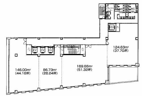 天神の日之出福岡ビル 平面1