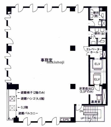 日本橋小綱町・蛎殻町の福本ビル 平面1