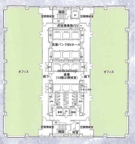 港南の太陽生命品川ビル 平面1