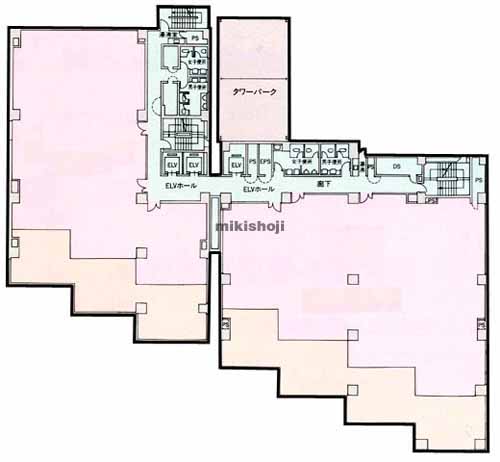 川越市の住友生命川越ビル（東館・西館） 平面1